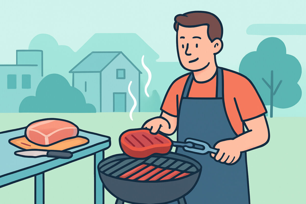 BBQ-rinta ja sen hidas grillaus kotitaloudessa